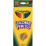 Crayola Long Barrel Colored Woodcase Pencils, 3.3 mm, Assorted Colors, 12/Set (68-4012)