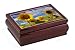 Uplifting Sunflowers Musical Jewelry Box with Velvet Inlined Compartments
