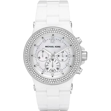 Michael Kors Watches Michael Kors Ladies Glitz Ceramic White Dial Watch Michael Kors Watches Michael Kors Ladies Glitz Ceramic White Dial Watch