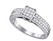Genuine 1/3 CTW. Diamonds 925 Sterling Silver Promise / Engagement Ring " Size 7 "