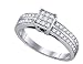 Genuine 1/3 CTW. Diamonds 925 Sterling Silver Promise / Engagement Ring " Size 7 "