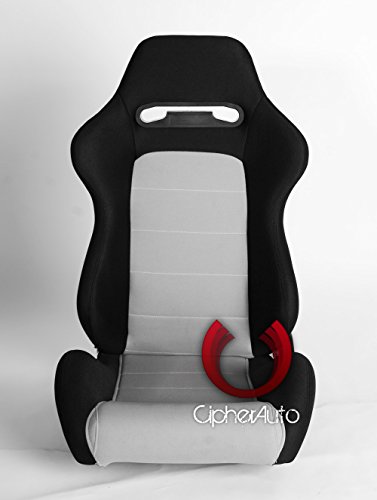Cipher Auto Racing Seats -Black Cloth w/ Grey Insert - Pair