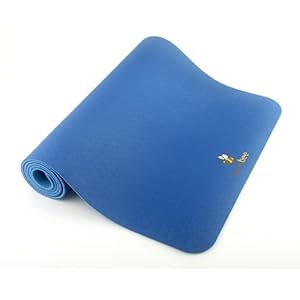MosaBee Eco-Friendly yoga mat, SimpleBlue, extra long, 4mm thickness