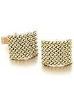 14k Solid Gold Men's Mesh Cufflinks