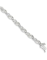 Genuine .925 Sterling Silver Diamond Bracelet 6.8 Grams . 100% Satisfaction Guaranteed.