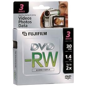 Click here to buy Fujifilm Media 25302553 DVD-RW Camcorder 1.4GB 30 Minutes 2X Jewel Rewritable - 3 Pack by Fuji.