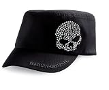 Harley-Davidson® Women's Crystal Skull Flat Top Cap Hat....