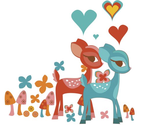WallCandy Arts Deerly Beloved Wall Decal Kit