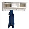 Entryway Cubbie Shelf Coat Hanger in White Finish