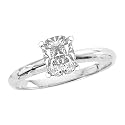 0.44 ct. F - VVS1 Cushion Cut Diamond Solitaire Ring (White or Yellow Gold)