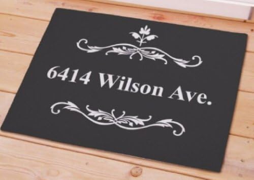 Personalized Filigree Door Mat Indoor or Outdoor Use 18" x 24"