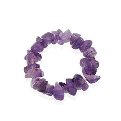 Genuine SEMI PRECIOUS Amethyst Chip stretch RING