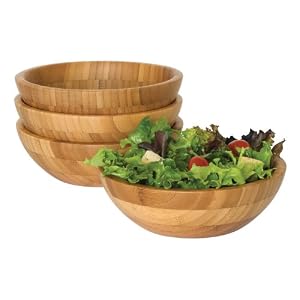 Lipper International Small Bamboo Bowls, Set of 4 by