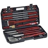 20 Piece Barbeque Tool Set with Carrying Case and Temperature Fork