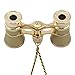OPO Opera Theater Horse Racing Glasses Binocular Telescope Chain Necklace (Gold with Gold Trim) 3X25