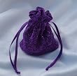 3x4 Sparkle Fabric Wedding Favor Gift Bags/Pouches - Purple (10 Bags)