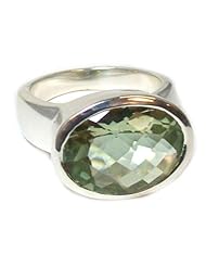Just Give Me Jewels Sterling Silver 1.9 Carat Green Amethyst Ring Size 7