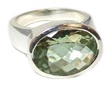 Just Give Me Jewels Sterling Silver 1.9 Carat Green Amethyst Ring Size 7