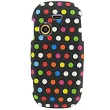 Hard Snap-on Sleeve Plastic BLACK RUBBERIZED With RAINBOW DOTS Design Shiel ....