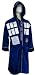Dr. Who Blue TARDIS Inspired Terry Velour Robe with Hood for men