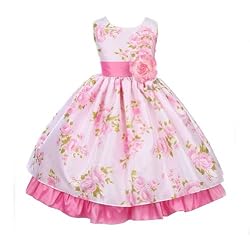Flower Girl Dresses - Floral Tafetta Dresses (Assorted Colors) Size Toddler - 11/12