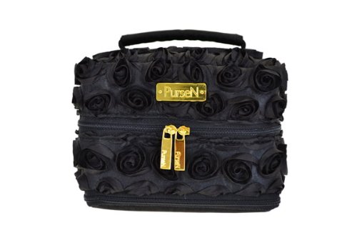PurseN Large Tiara Jewelry Case in French Rose and Cream