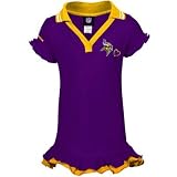 Reebok Minnesota Vikings Girls Purple Ruffled Polo Dress (Medium (5/6) )