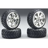 Team Associated 8 Spoke Chrome Mounted Wheels (2) - NTC3 TC3 by Team Associated
