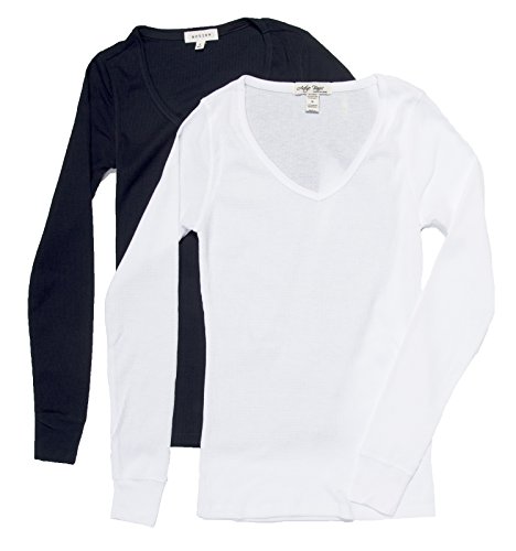 2 or 4 Pack Active Basic Women's Basic V-Neck Thermal Tops