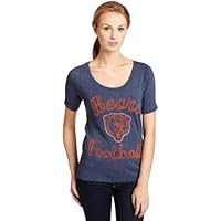 NFL Women's Chicago Bears Heather Vintage Thermal Sleeve Athletic Tee