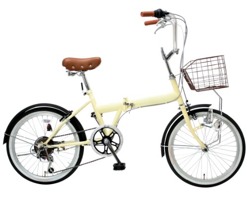 American Eagle FD206 アメリカンイーグル 20インチ 折りたたみ 自転車 カゴ付 アイボリー G1497