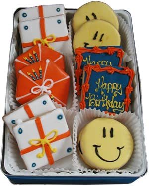 Childrens Toyshop  Gourmet Food : Beautiful Cookies Organic Bright Birthday Organic Cookies Cookies, 24 Cookies