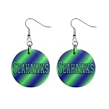 Seattle Seahawks Dangle Earrings Jewelry 1 inch Buttons 16502106