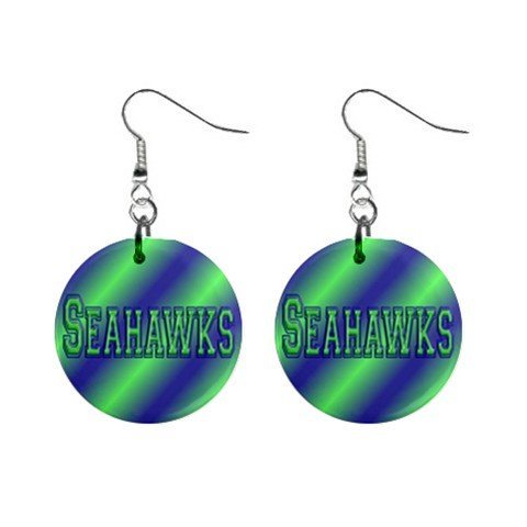 Seattle Seahawks Dangle Earrings Jewelry 1 inch Buttons 16502106