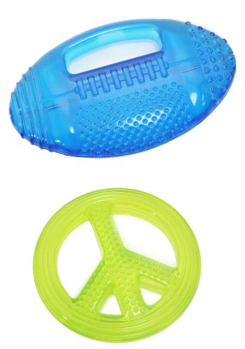 Sassy Water-Filled Teether Toy, Football and Peace Sign