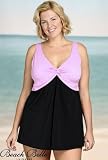 Beach Belle Sweet Thing Plus Size Twist Front Swimdress Swimsuit - Women's Swimsuit Plus Size Swimsuits