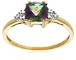10k Yellow Gold, June Birthstone, Mystic Topaz and Diamond Ring