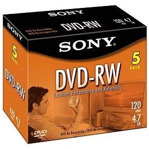 Sony DVD-RW 2X 4.7 GB Rewriteable (5-Pack)