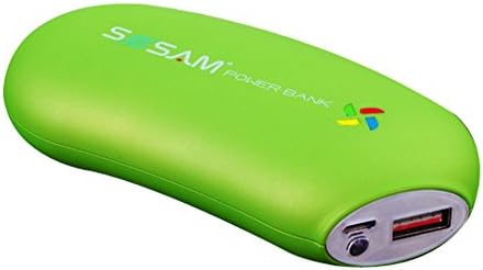 LED Light 5200mAh Mobile Power Bank Soybean Pattern Lithium-ion Travel Chargers Pack Color Green