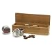 RSVP Endurance Bamboo Storage Box with 4 Clear Top Cans