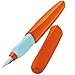 Pelikan Twist Fountain Pen, Medium Nib, Orange/Light Blue Pen with 2 Ink Cartridges (923383)