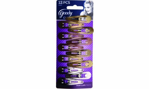 Goody classics snap clips, metal, 12 count (4-pack)