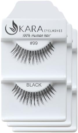 KARA 100% Natural Human Hair Hand Crafted Eyelashes Short, Medium, Long 3Pairs