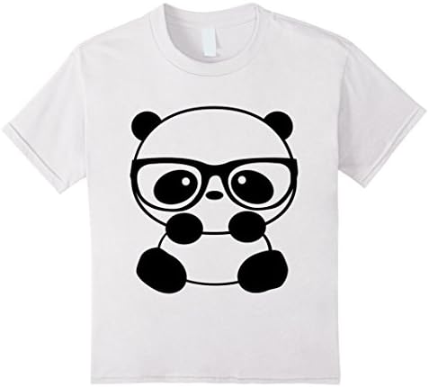 Kids CUTE Nerd Panda T SHIRT Pandas are nerds too FUN T SHIRT 8 White