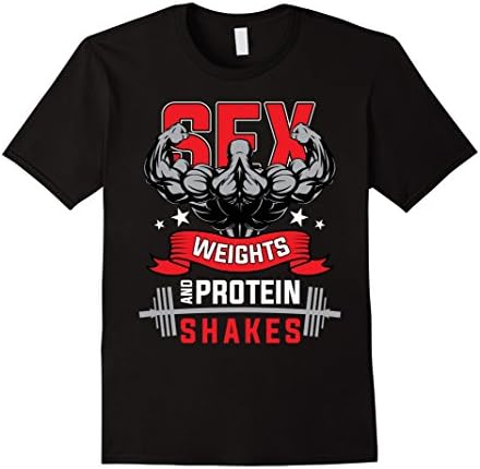 Men's Sex Weights And Protein Shakes T-Shirt - Weightlifting Shirt Medium Black