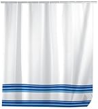 Kitchen & Housewares : Wenko Shower Curtain 240x180 Strips blue, PEVA