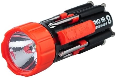 Siam Circus 8 in 1 Portable Multifunction Screwdriver Tools Set LED Torch