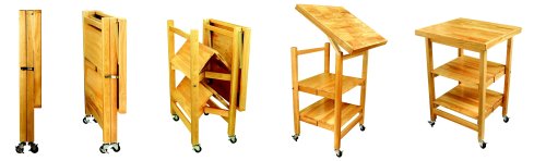 Oasis Concepts All Wood All-Purpose Folding Island, Natural On Sale
