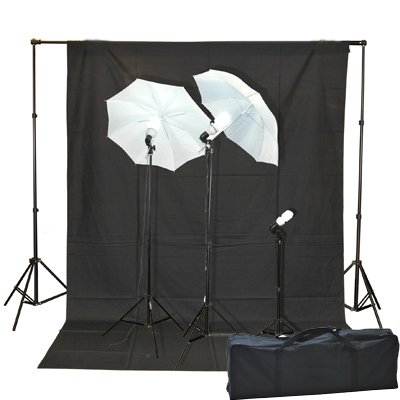 Studio Lighting Kit 1000 Watt Lighting Kit With Backdrop Support System And 6x9 Black White Muslin Backdrop By Fancier UL105 6x9