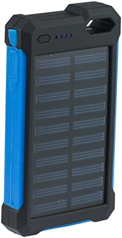 Solar Charger, Lianfeng 8000mAh Dual USB Solar Battery Charger Power Bank Phone Charger Solar External Battery Pack with LED Lights for Emergency Cell Phones (Blue 1)